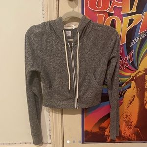 cropped grey hoodie from UO!